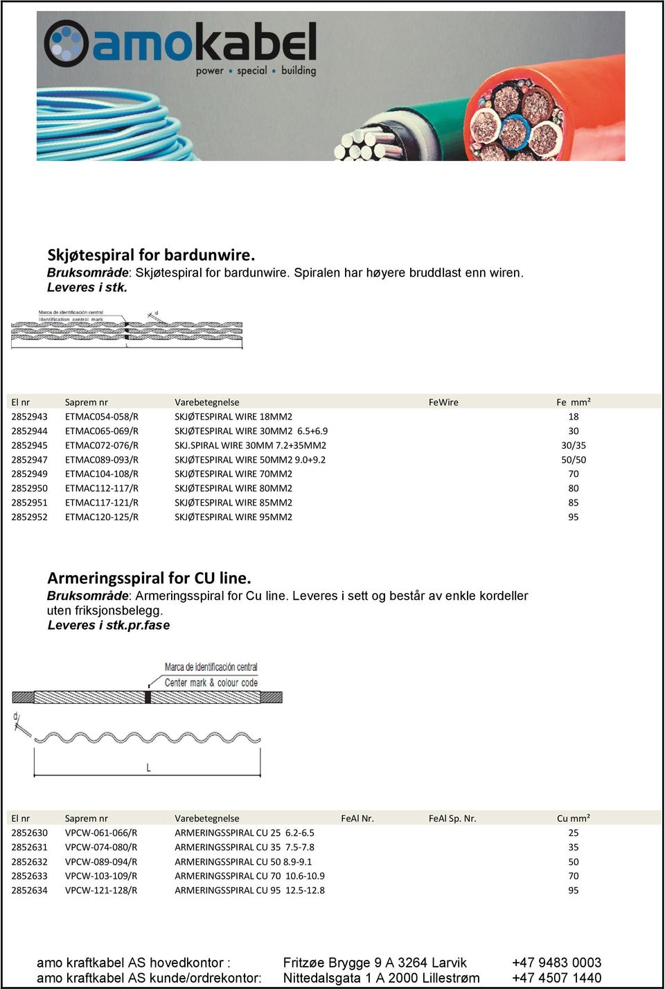 2+35MM2 30/35 2852947 ETMAC089-093/R SKJØTESPIRAL WIRE 50MM2 9.0+9.