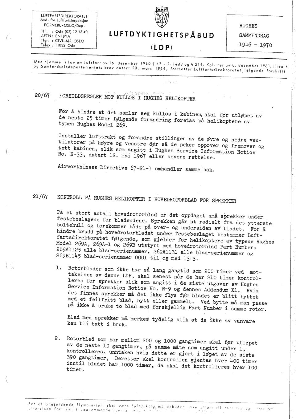 desember 1961, litro ~ o g 5 o m f e r d s e i s d e p o r t e m e n t e t s b r e v d o t e r t 23. m o r s i.964, fos t s e t t e r L u f t f o r t s d i r e k t o r o t e t.