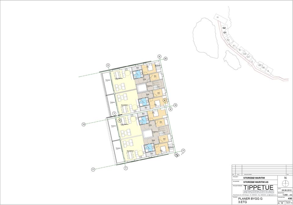 rappehus 13,5 m² tue/kjøkken  3,9 m² 7,3 m² 12,9 m² 13,3 m² R DO PROJK RIJO GJLDR ORBØ