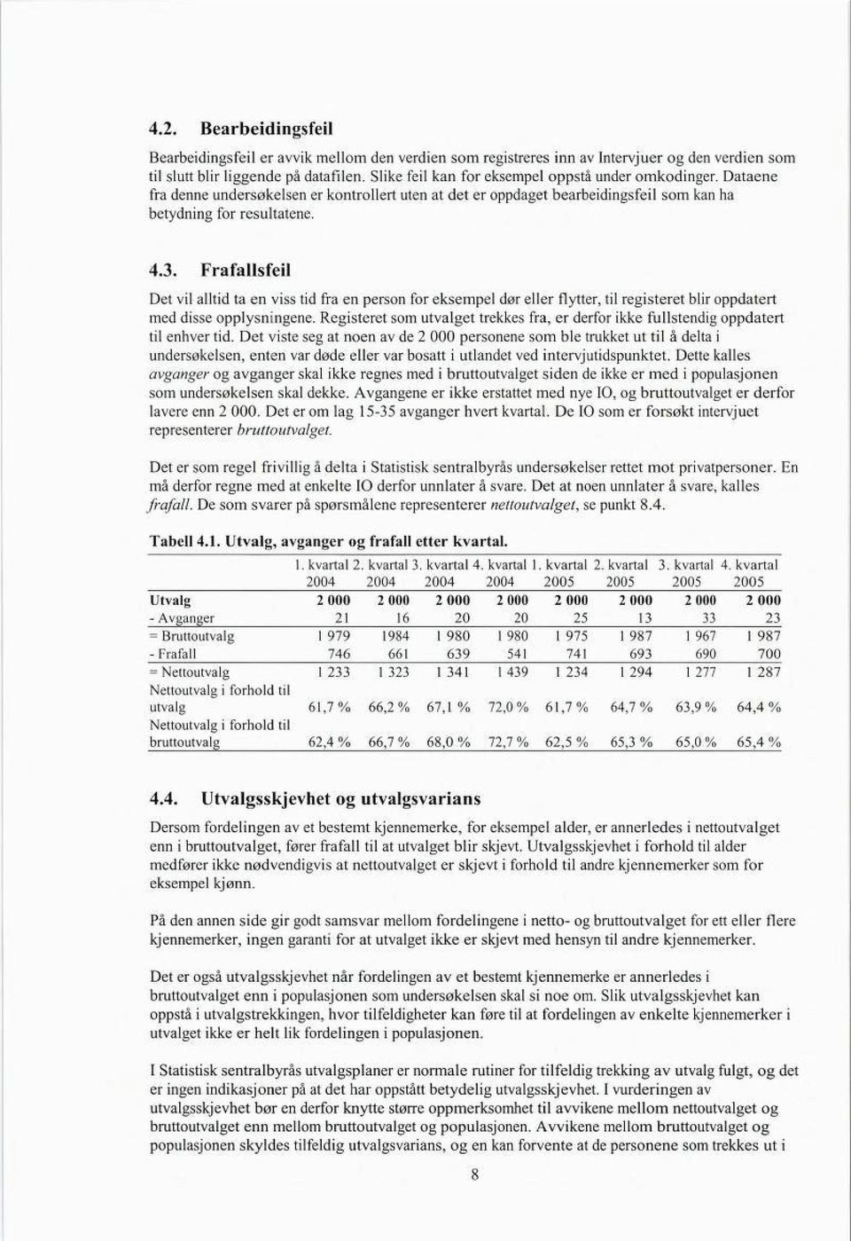 Frafallsfeil Det vil alltid ta en viss tid fra en person for eksempel dør eller flytter, til registeret blir oppdatert med disse opplysningene.