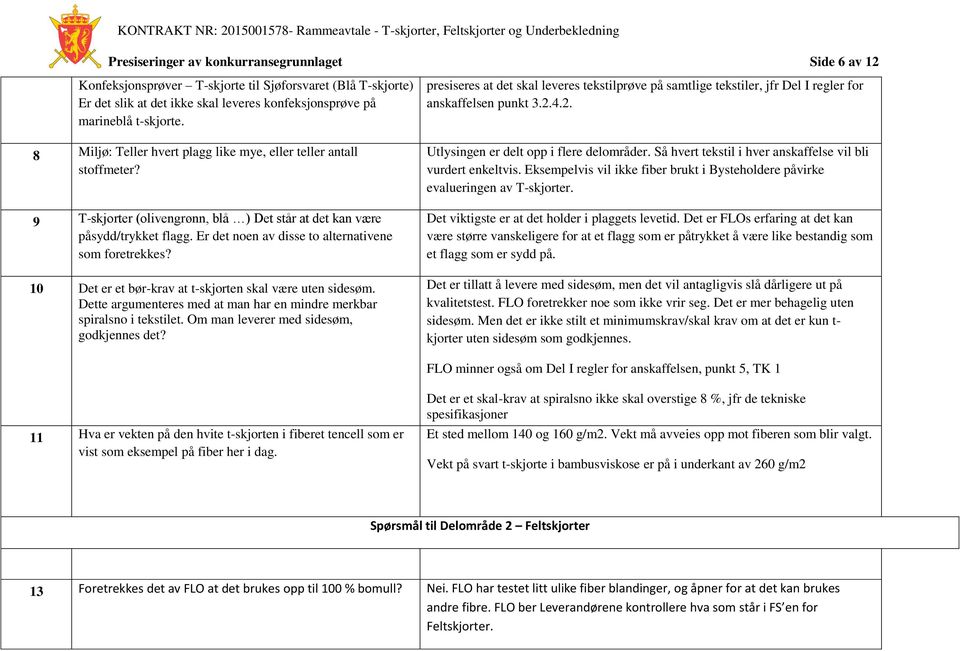 Er det noen av disse to alternativene som foretrekkes? 10 Det er et bør-krav at t-skjorten skal være uten sidesøm. Dette argumenteres med at man har en mindre merkbar spiralsno i tekstilet.