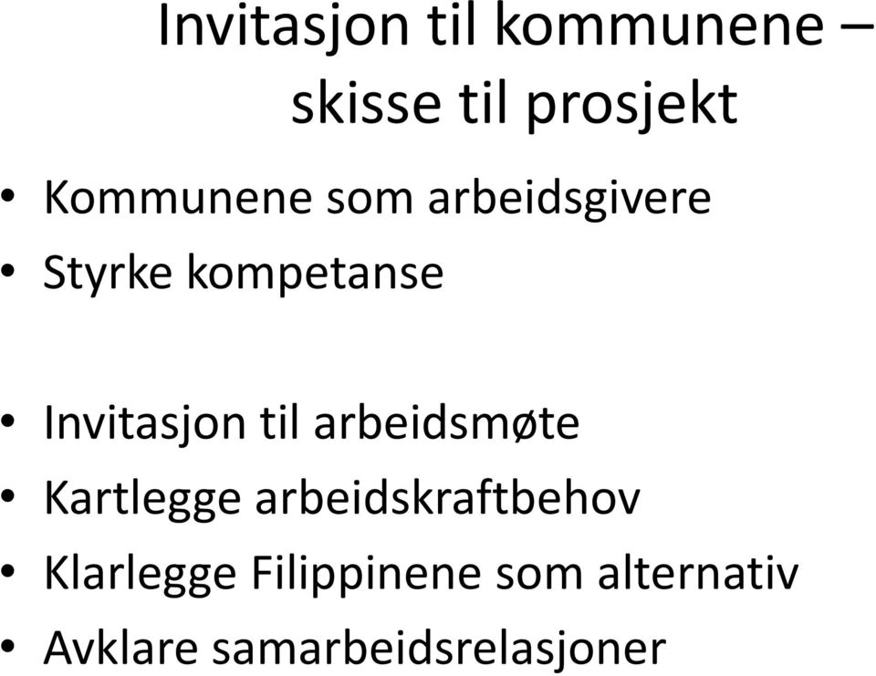 Invitasjon til arbeidsmøte Kartlegge