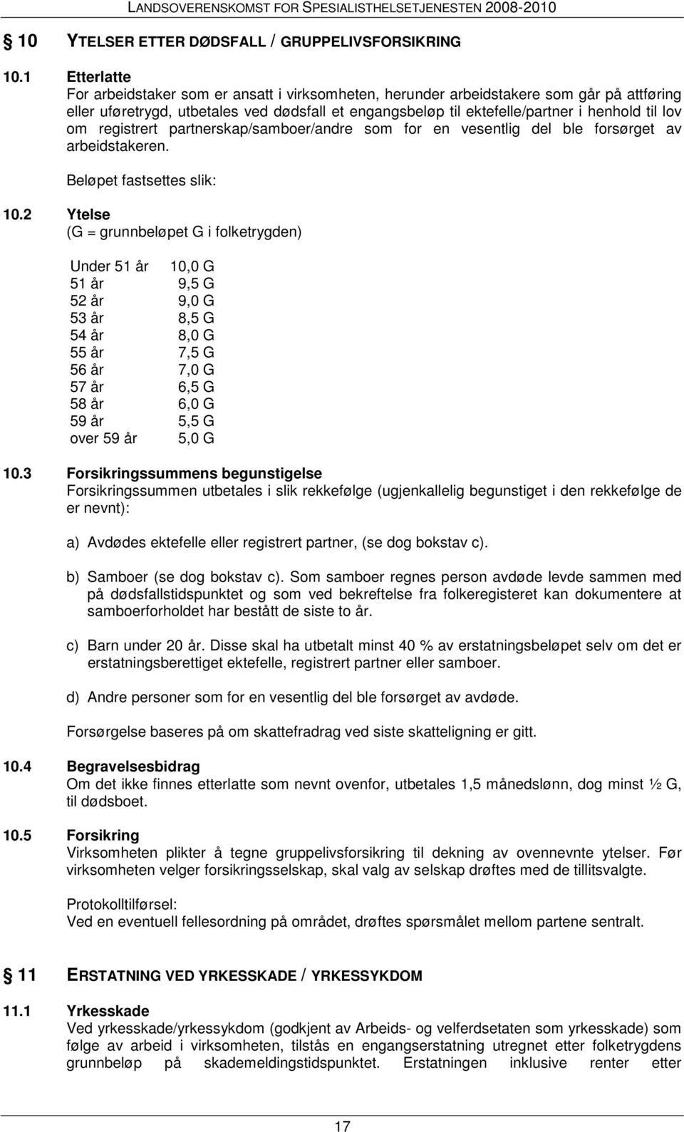 lov om registrert partnerskap/samboer/andre som for en vesentlig del ble forsørget av arbeidstakeren. Beløpet fastsettes slik: 10.