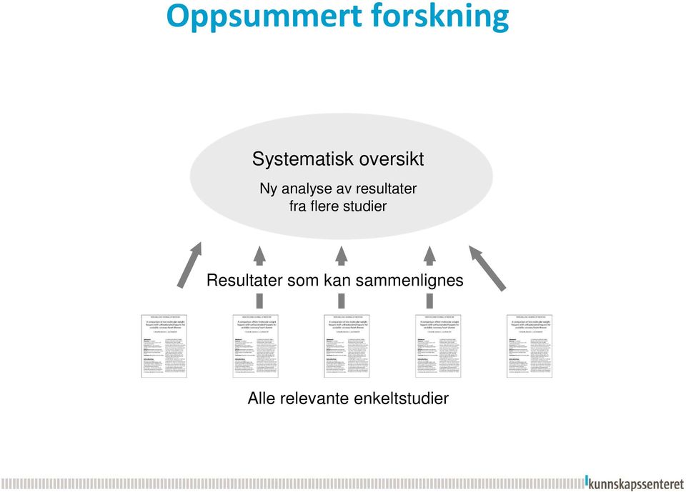 fra flere studier Resultater som kan