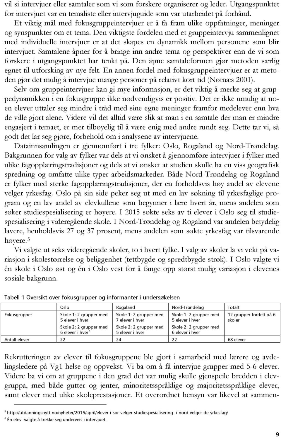 Den viktigste fordelen med et gruppeintervju sammenlignet med individuelle intervjuer er at det skapes en dynamikk mellom personene som blir intervjuet.