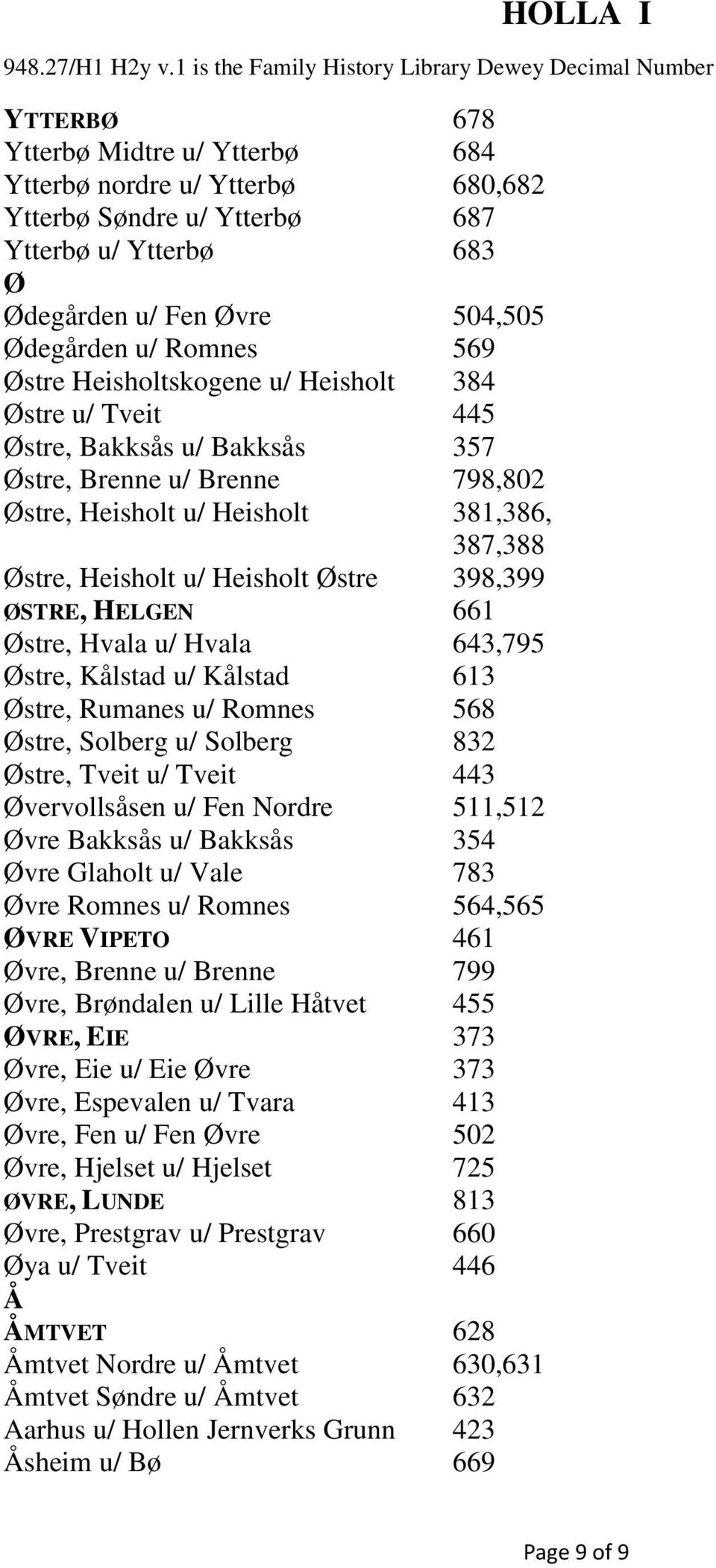 ØSTRE, HELGEN 661 Østre, Hvala u/ Hvala 643,795 Østre, Kålstad u/ Kålstad 613 Østre, Rumanes u/ Romnes 568 Østre, Solberg u/ Solberg 832 Østre, Tveit u/ Tveit 443 Øvervollsåsen u/ Fen Nordre 511,512