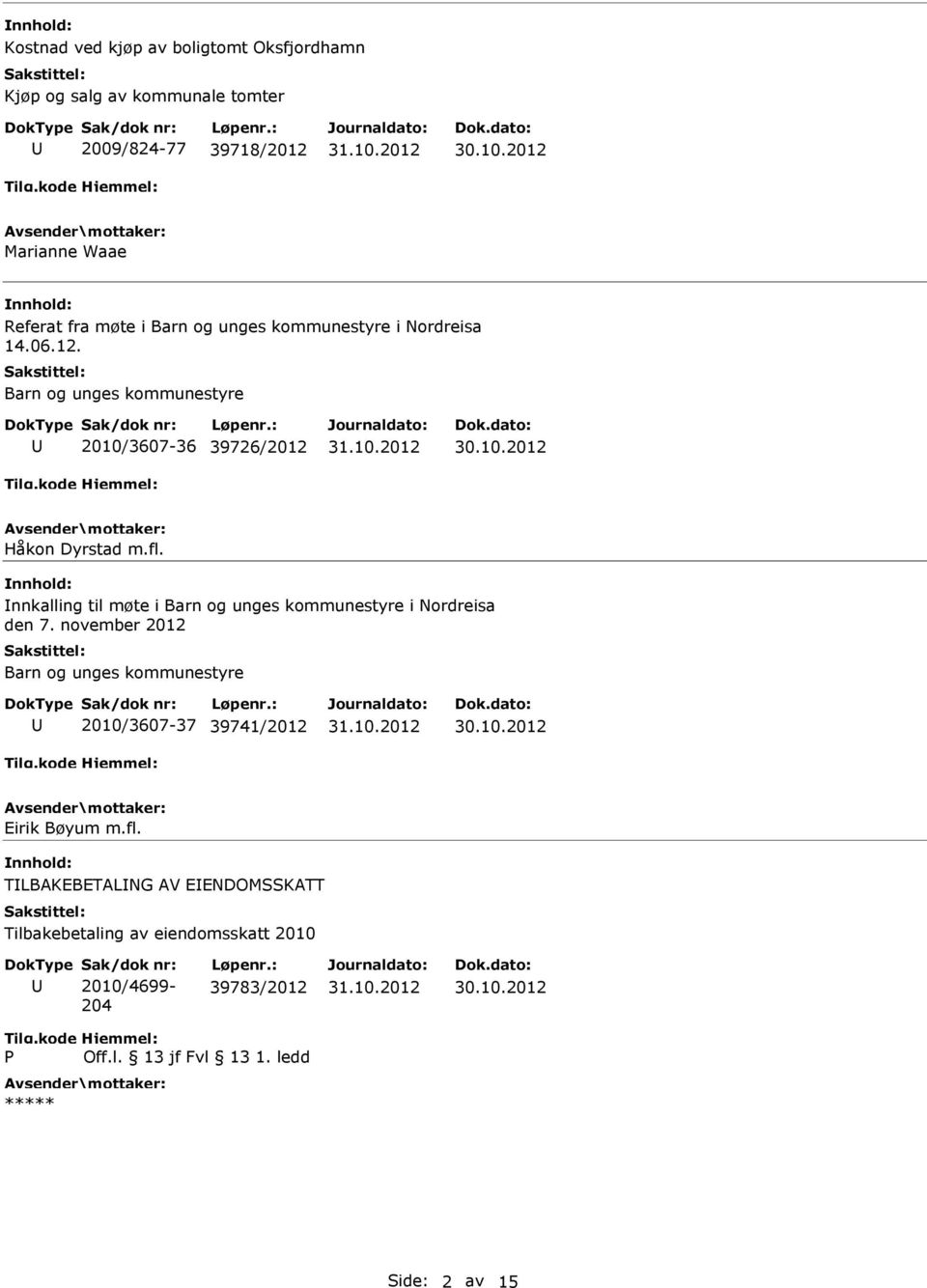 nnkalling til møte i Barn og unges kommunestyre i Nordreisa den 7.