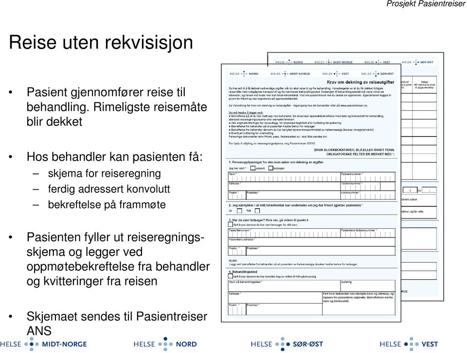 ferdig adressert konvolutt bekreftelse på frammøte Pasienten fyller ut