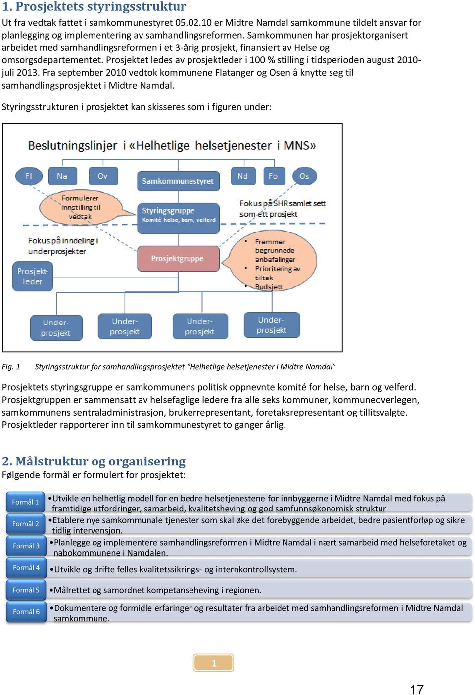 Prosjektet ledes av prosjektleder i 100 % stilling i tidsperioden august 2010 2010juli 2013.