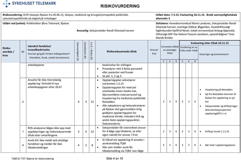 7 8 arbeidsplaner Ansatte får ikke tilstrekkelig opplæring i forhold til nye arbeidsoppgaver etter 20.6?