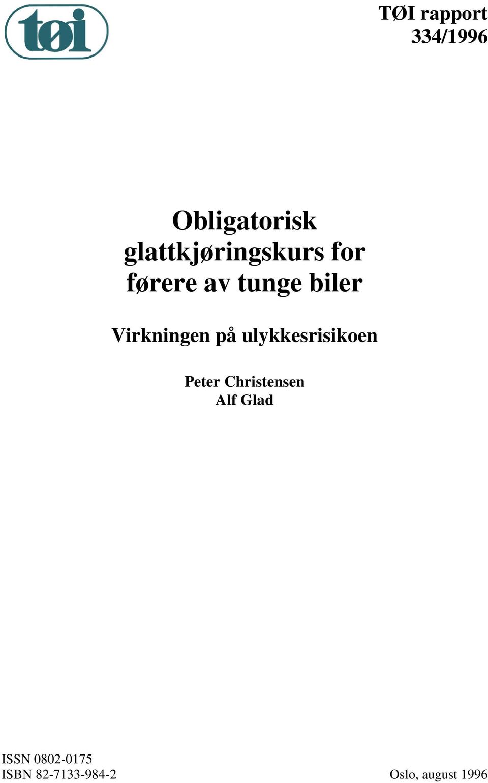 biler Peter Christensen Alf Glad ISSN