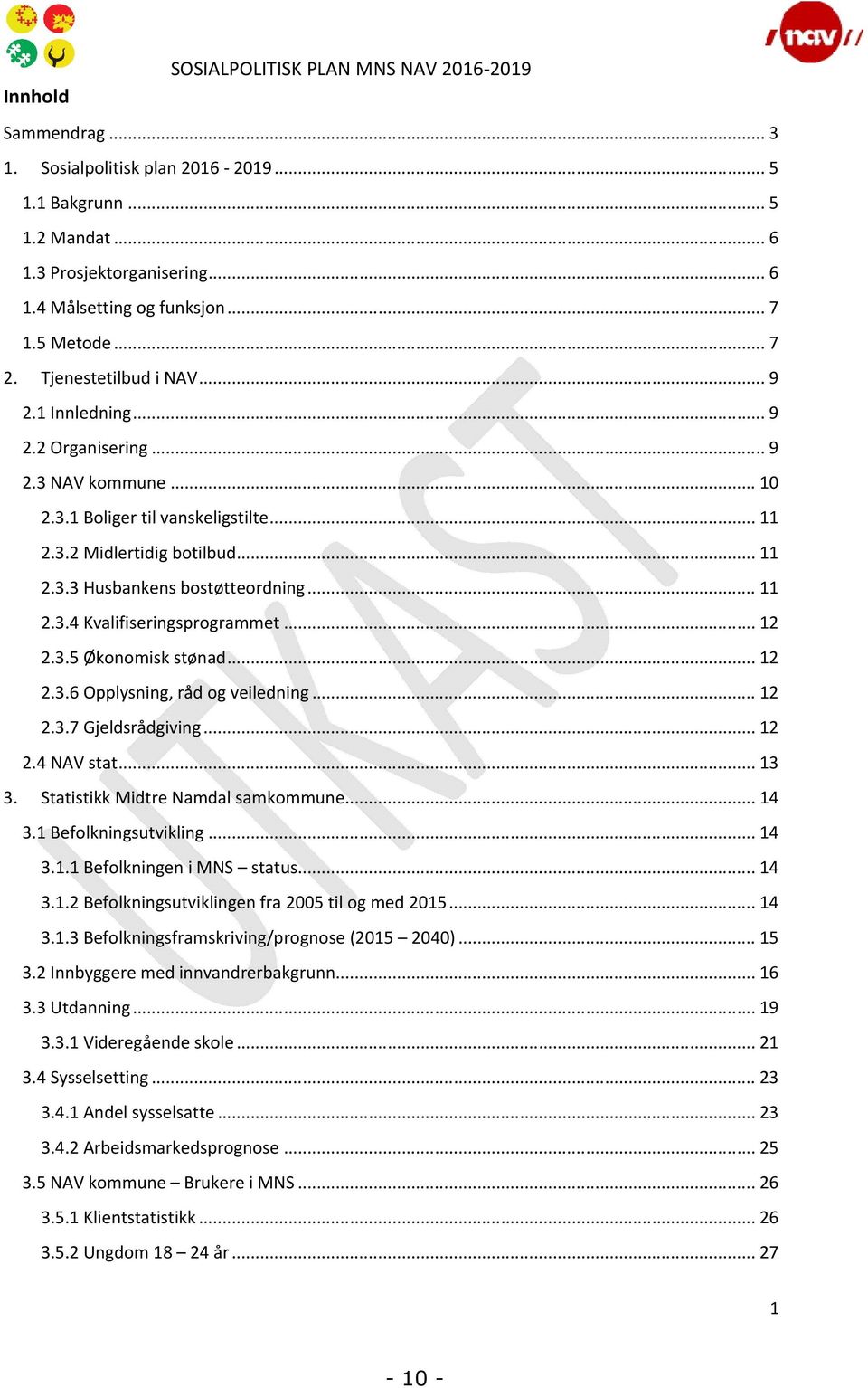 .. 11 2.3.4 Kvalifiseringsprogrammet... 12 2.3.5 Økonomisk stønad... 12 2.3.6 Opplysning, råd og veiledning... 12 2.3.7 Gjeldsrådgiving... 12 2.4 NAV stat... 13 3. Statistikk Midtre Namdal samkommune.