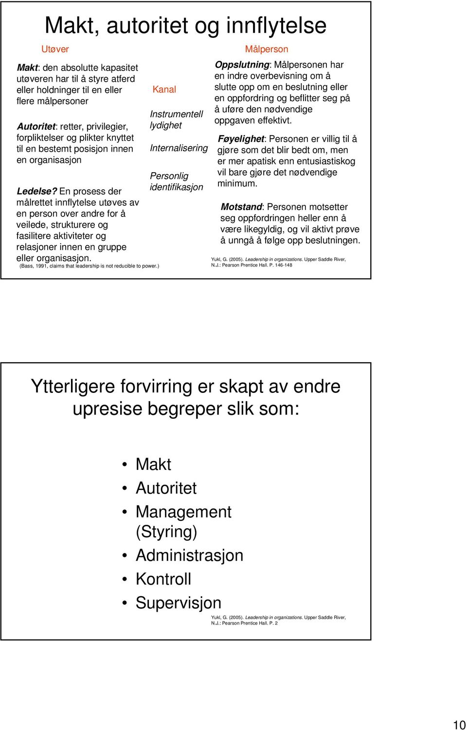 En prosess der målrettet innflytelse utøves av en person over andre for å veilede, strukturere og fasilitere aktiviteter og relasjoner innen en gruppe eller organisasjon.