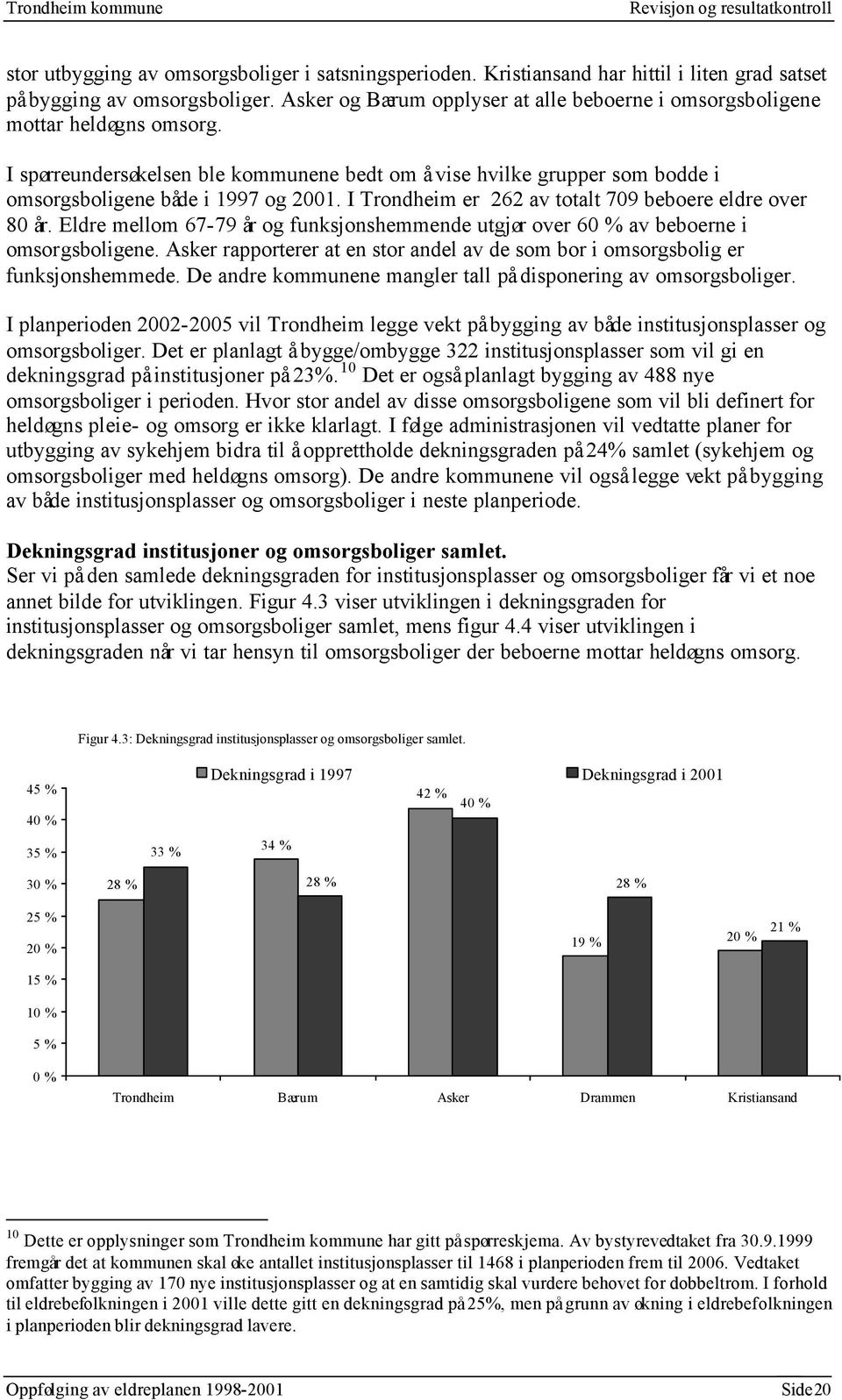 I Trondheim er 262 av totalt 709 beboere eldre over 80 år. Eldre mellom 67-79 år og funksjonshemmende utgjør over 60 % av beboerne i omsorgsboligene.