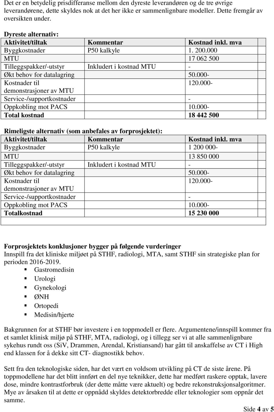 000- Kostnader til 120.000- demonstrasjoner av MTU Service-/supportkostnader - Oppkobling mot PACS 10.