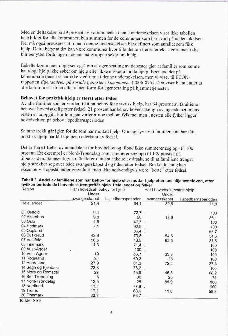 Dette betyr at det kan være kommuner hvor tilbudet om tjenester eksisterer, men ikke blir benyttet fordi ingen i denne målgruppen søker om hjelp.