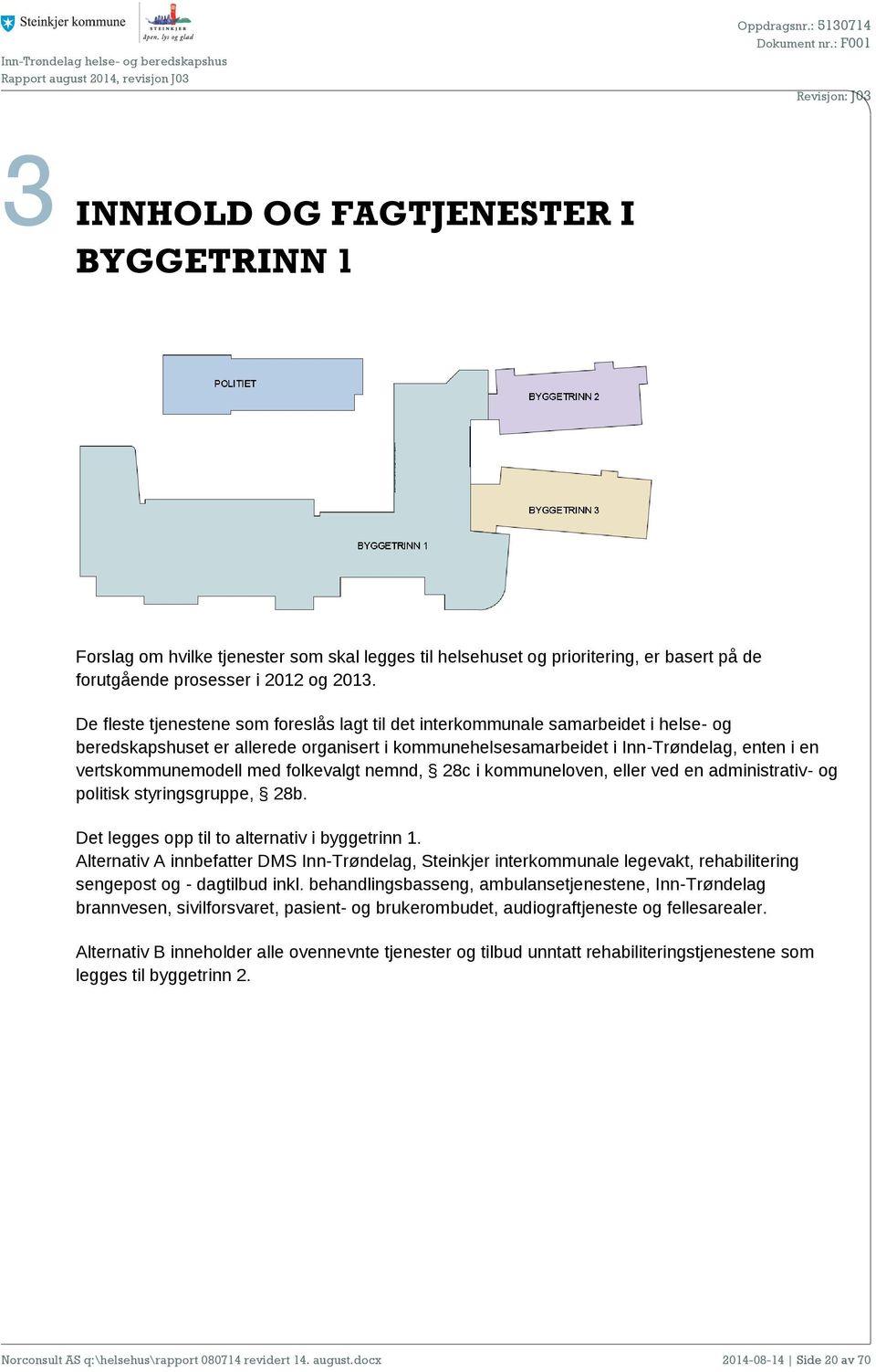 med folkevalgt nemnd, 28c i kommuneloven, eller ved en administrativ- og politisk styringsgruppe, 28b. Det legges opp til to alternativ i byggetrinn 1.