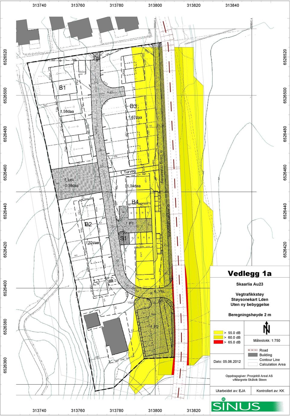 0 db Målestokk: 1:750 Dato: 05.06.