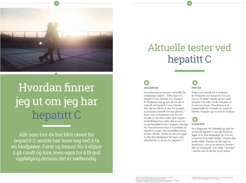 1 Dette skjer hvis hepatitt C-virus kommer inn i kroppen. En blodprøve kan gi svar på om det er antistoff mot hepatitt C-virus i blodet.