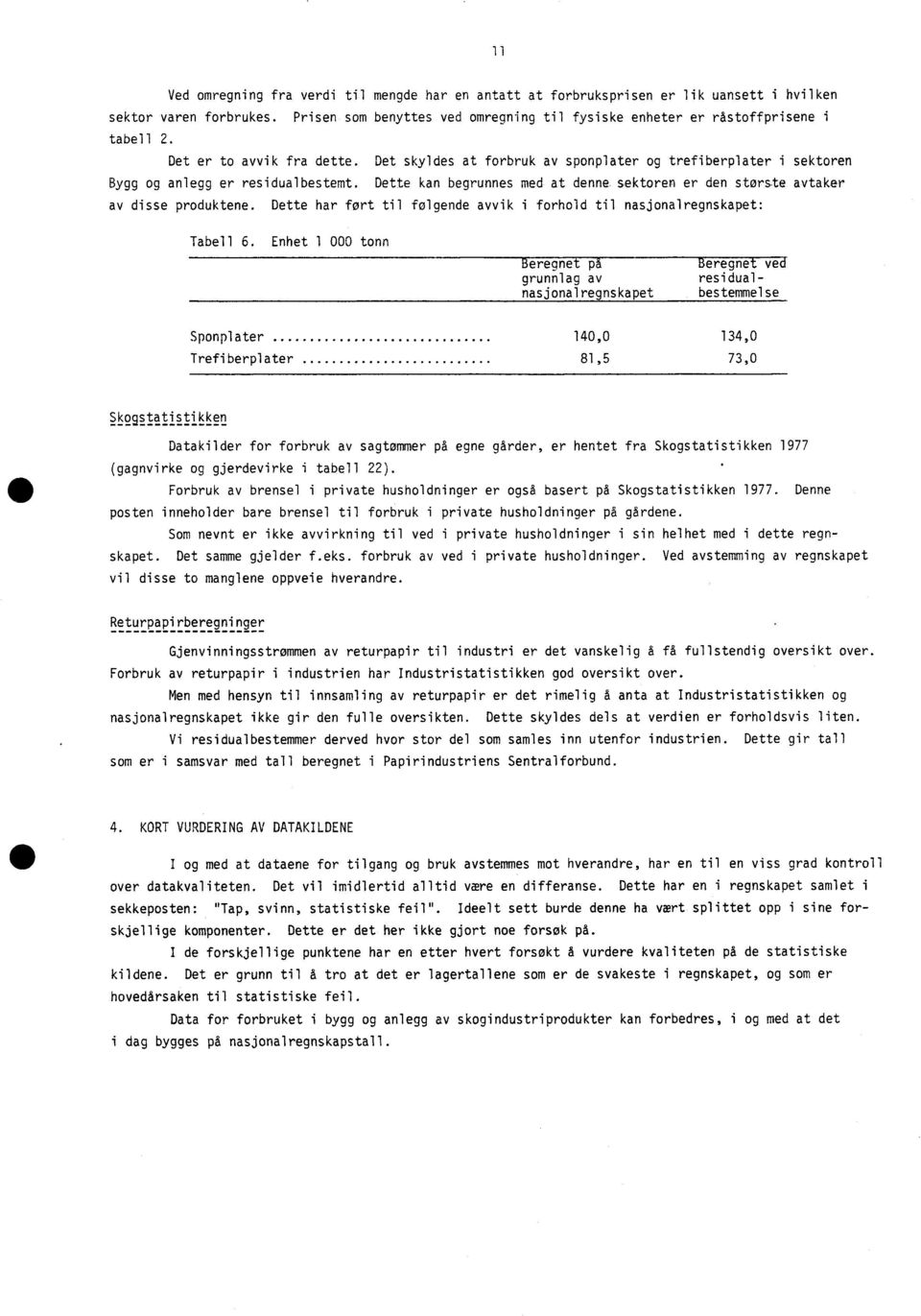 Det skyldes at forbruk av sponplater og trefiberplater i sektoren Bygg og anlegg er residualbestemt. Dette kan begrunnes med at denne sektoren er den største avtaker av disse produktene.