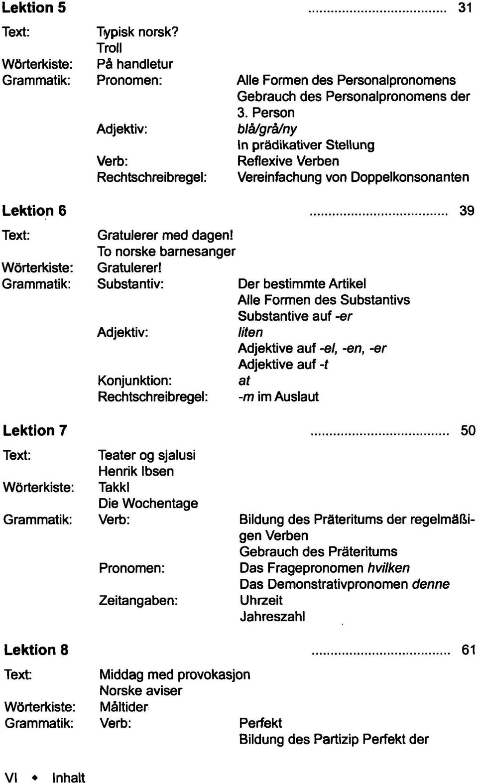 Konjunktion: Rechtschreibregel: Der bestimmte Artikel Alle Formen des Substantivs Substantive auf -er Uten Adjektive auf -et, -en, -er Adjektive auf -t at -m im Auslaut 39 Lektion 7 Lektion 8 Teater