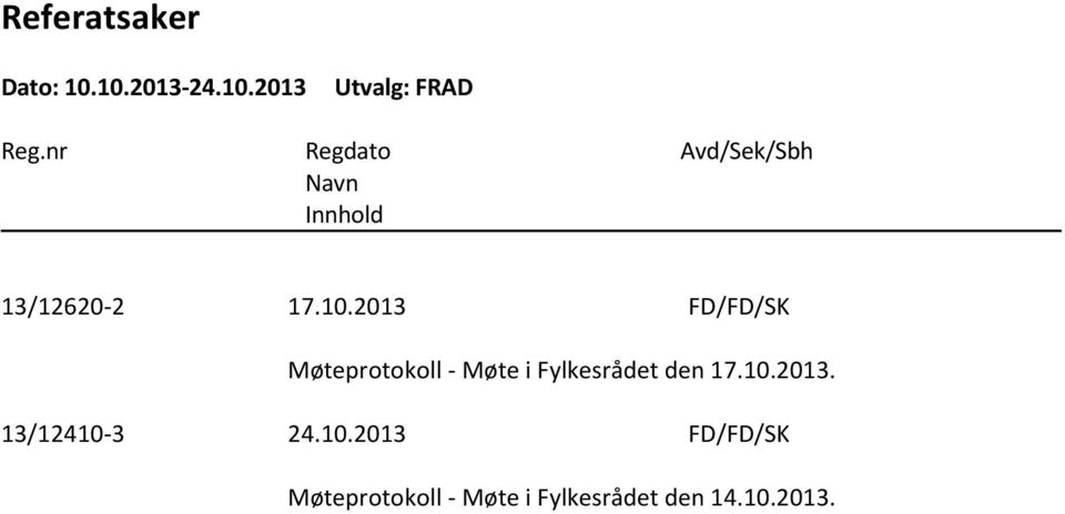2013 FD/FD/SK Møteprotokoll - Møte i Fylkesrådet den 17.10.2013. 13/12410-3 24.
