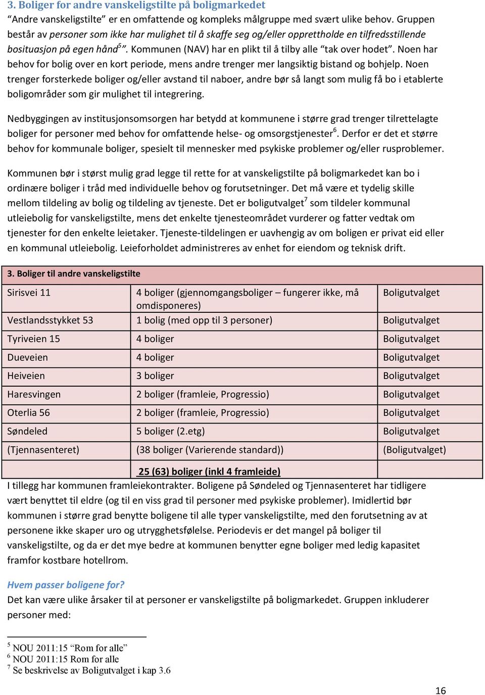 Noen har behov for bolig over en kort periode, mens andre trenger mer langsiktig bistand og bohjelp.