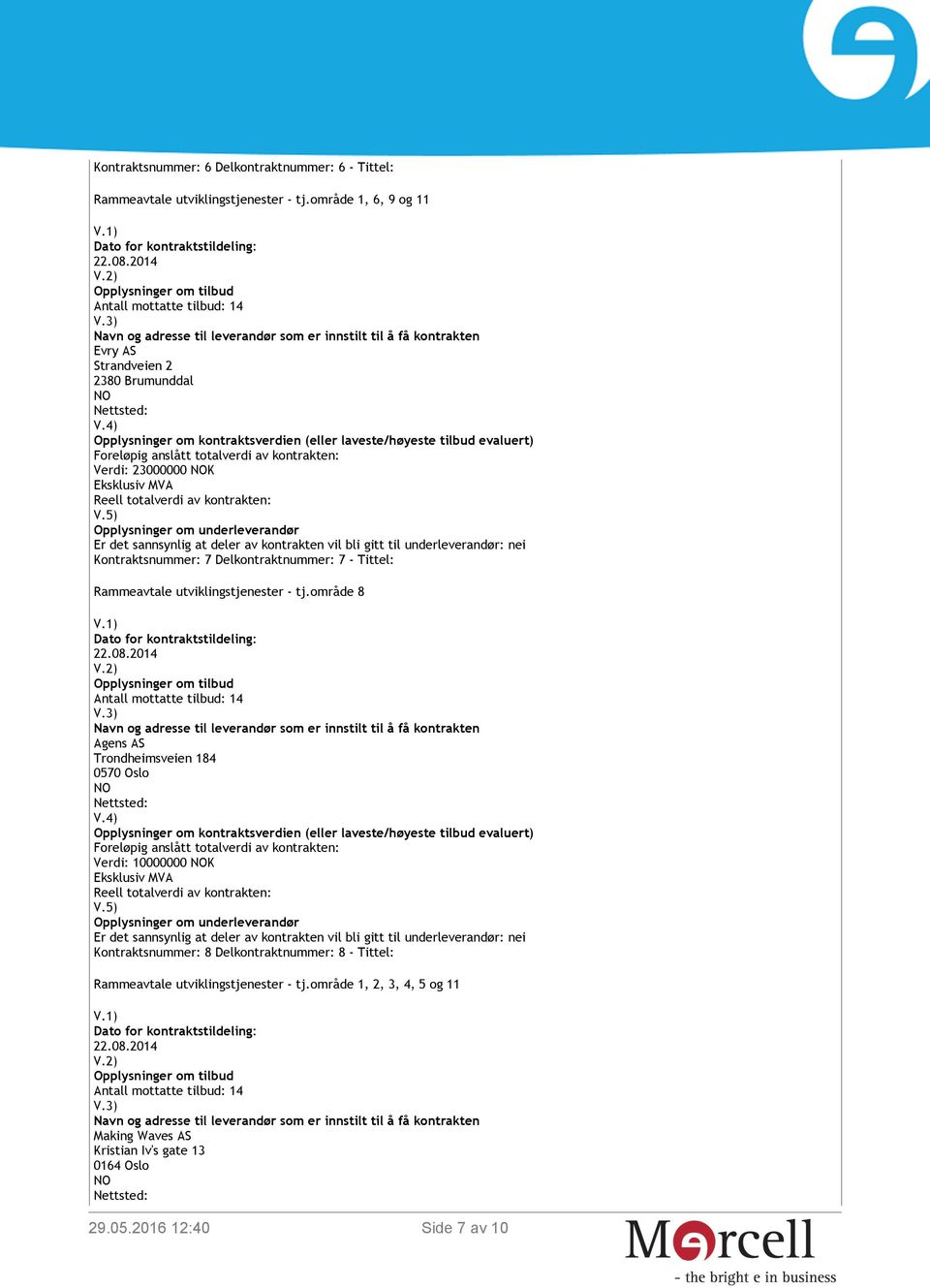 Tittel: Rammeavtale utviklingstjenester - tj.