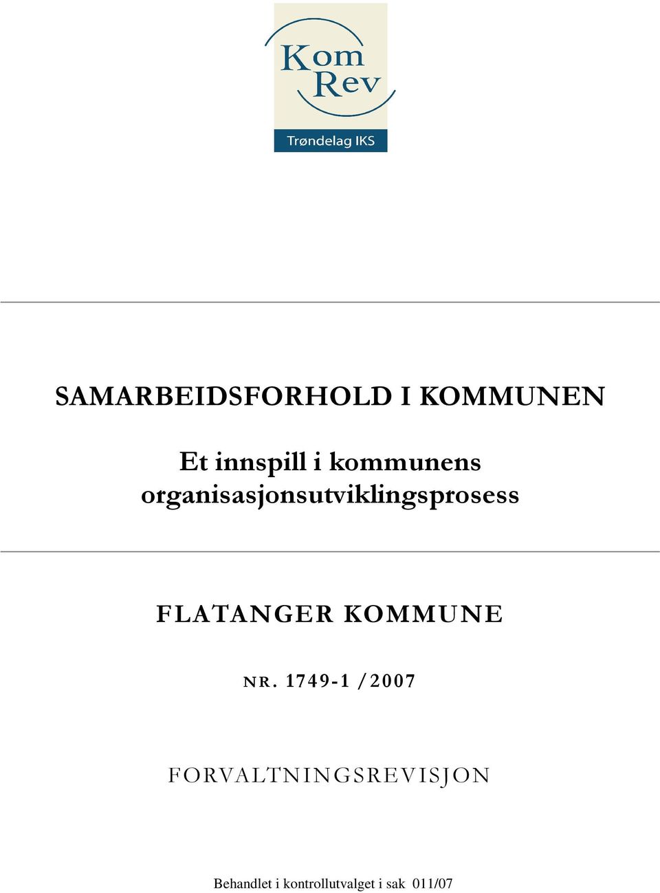 FLATANGER KOMMUNE N R.