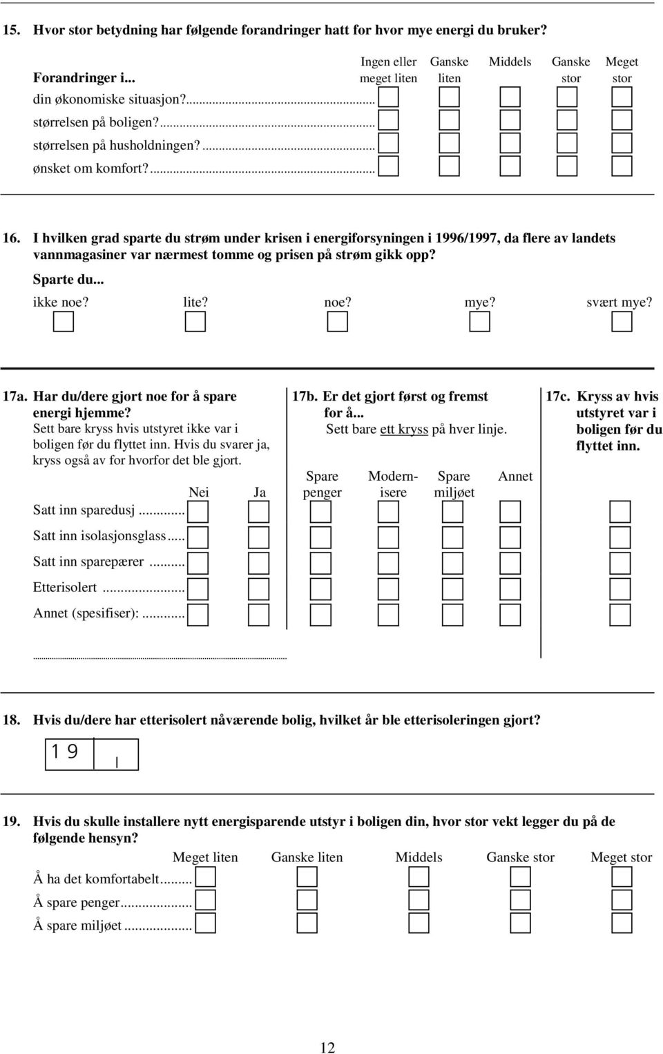 I hvilken grad sparte du strøm under krisen i energiforsyningen i 1996/1997, da flere av landets vannmagasiner var nærmest tomme og prisen på strøm gikk opp? Sparte du... ikke noe? lite? noe? mye?