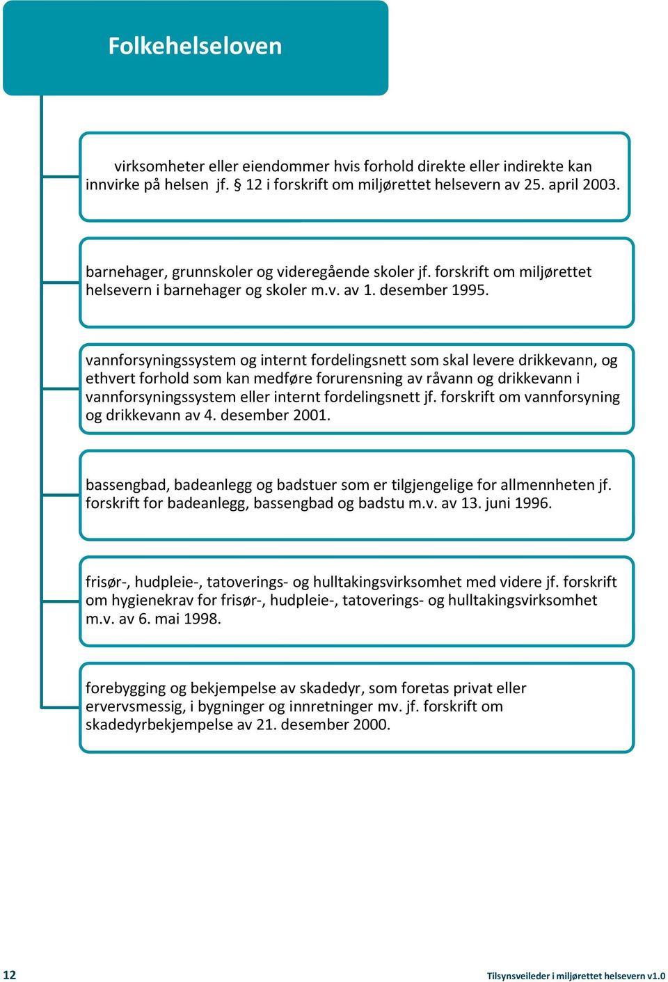 vannforsyningssystem og internt fordelingsnett som skal levere drikkevann, og ethvert forhold som kan medføre forurensning av råvann og drikkevann i vannforsyningssystem eller internt fordelingsnett