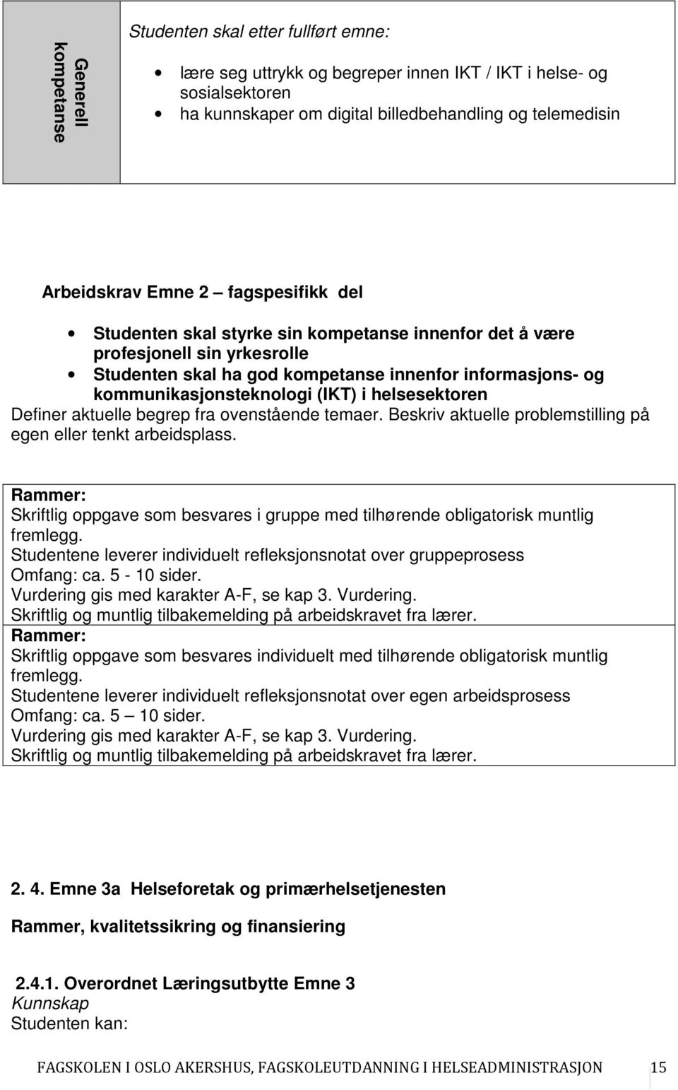 helsesektoren Definer aktuelle begrep fra ovenstående temaer. Beskriv aktuelle problemstilling på egen eller tenkt arbeidsplass.