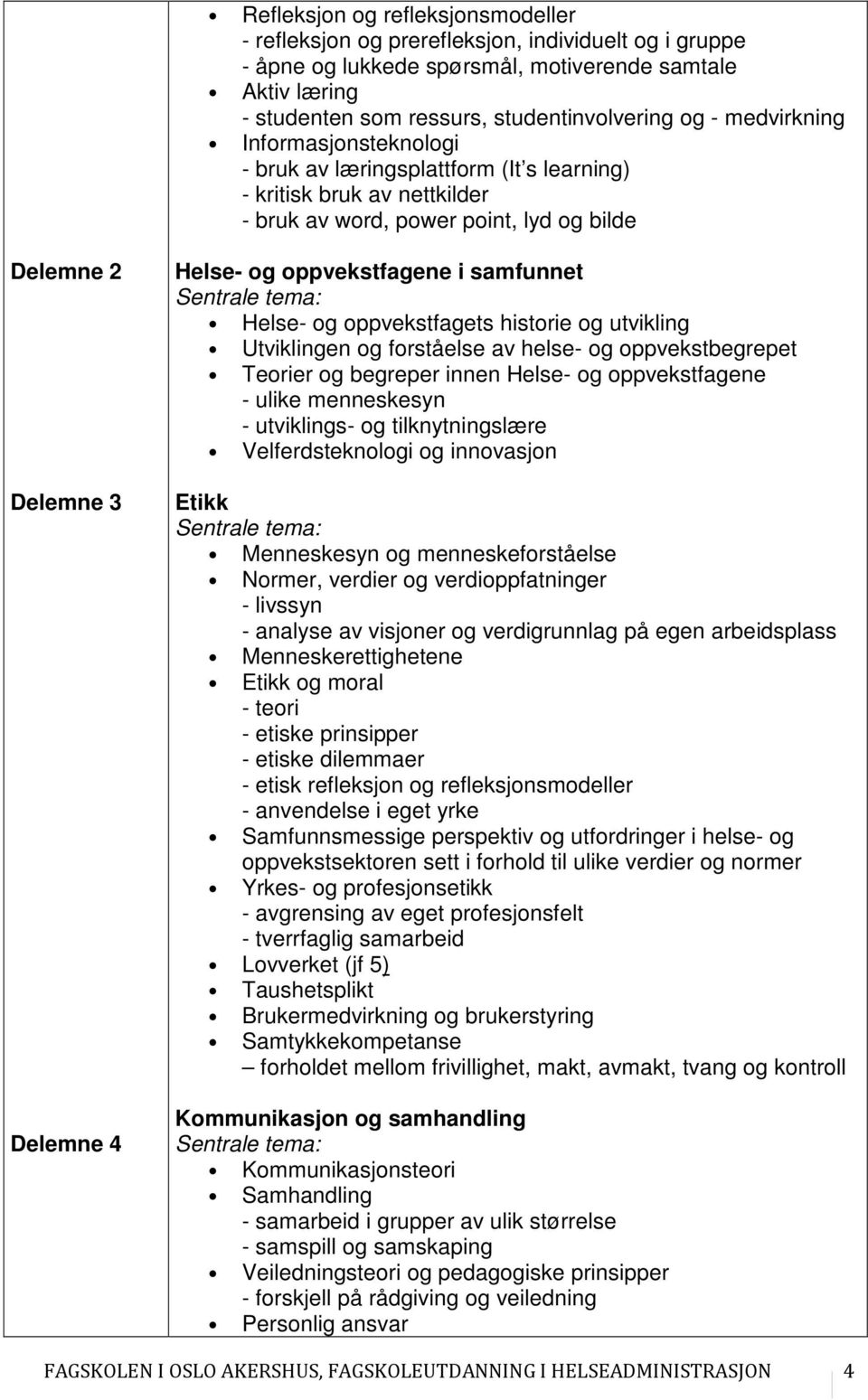 oppvekstfagene i samfunnet Sentrale tema: Helse- og oppvekstfagets historie og utvikling Utviklingen og forståelse av helse- og oppvekstbegrepet Teorier og begreper innen Helse- og oppvekstfagene -