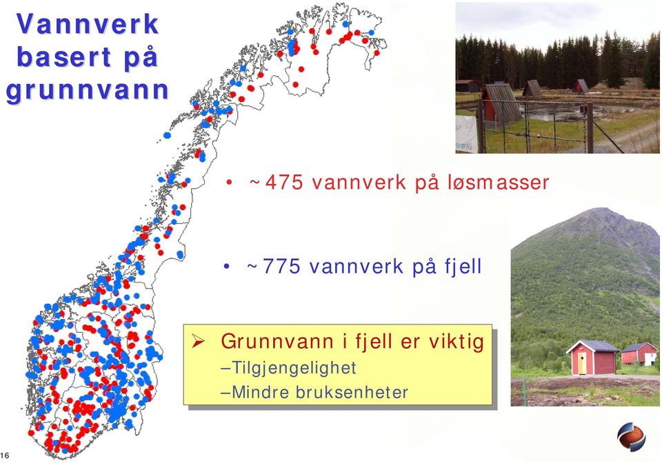 på fjell Grunnvann i i fjell er er