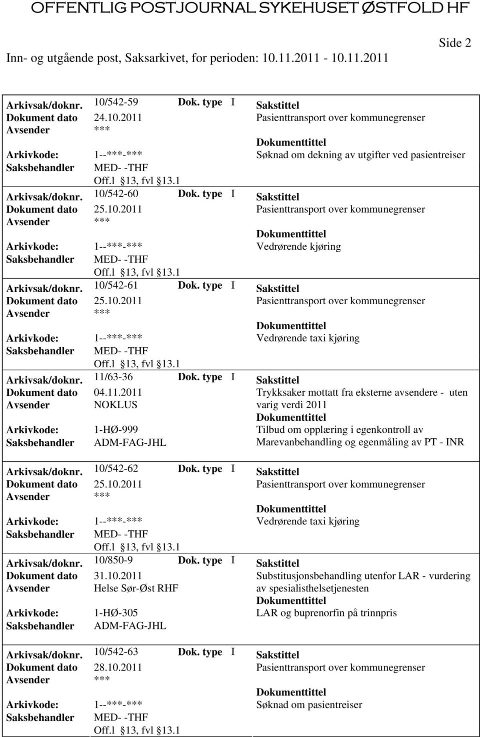 63-36 Dok. type I Sakstittel Dokument dato 04.11.