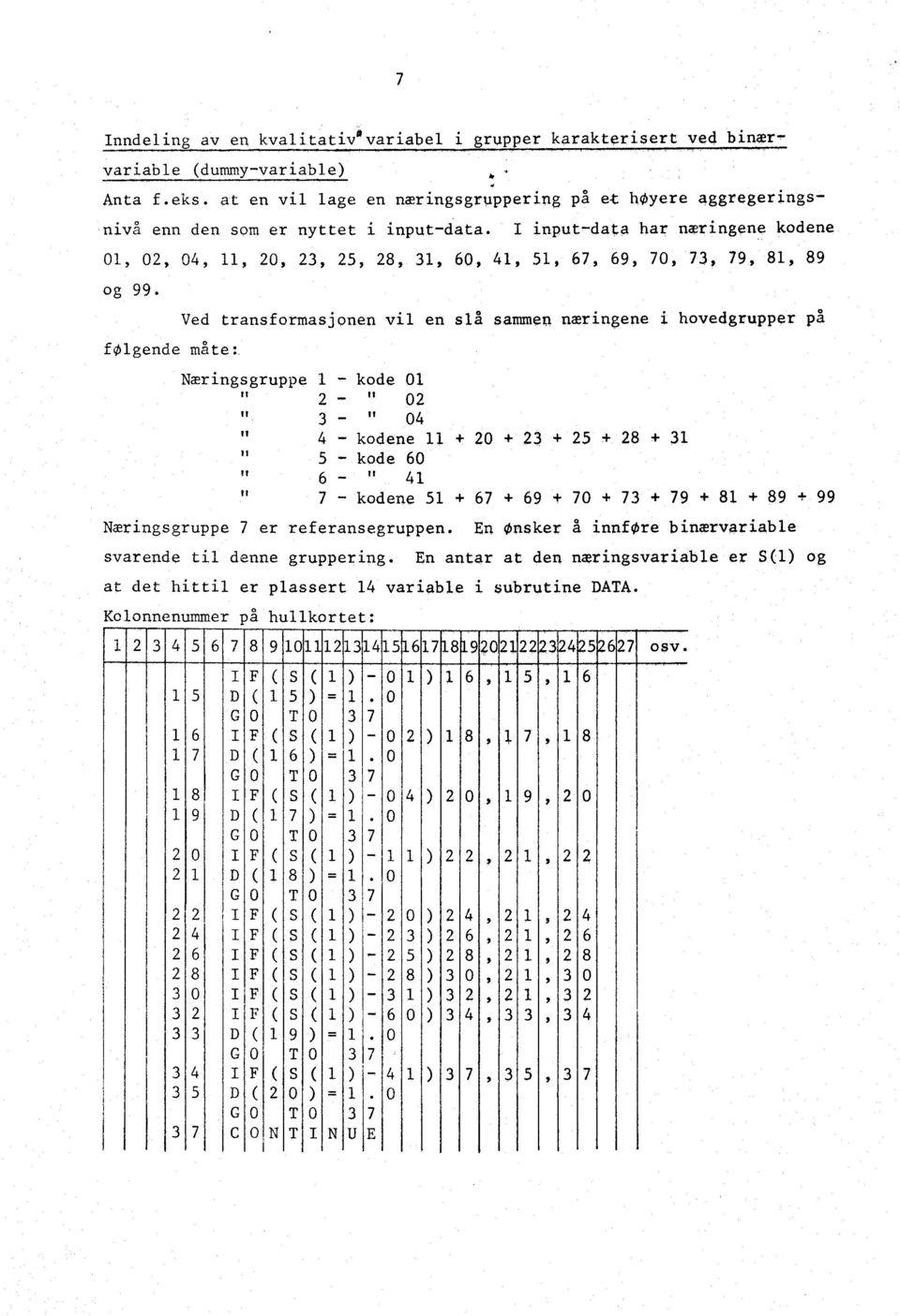 I input-data har næringene kodene 01, 02, 04, 11, 20, 23, 25, 28, 31, 60, 41, 51, 67, 69, 70, 73, 79, 81, 89 og 99.