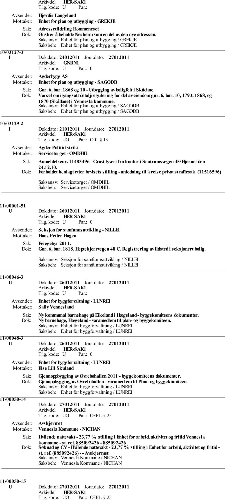 1868 og 10 - Utbygging av boligfelt i Skådane Varsel om igangsatt detaljregulering for del av eiendom gnr. 6, bnr. 10, 1793, 1868, og 1870 (Skådane) i Vennesla kommune.