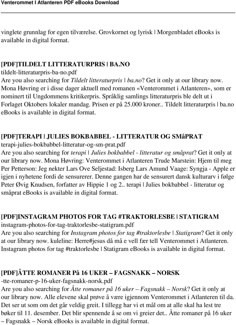 Mona Høvring er i disse dager aktuell med romanen «Venterommet i Atlanteren», som er nominert til Ungdommens kritikerpris.