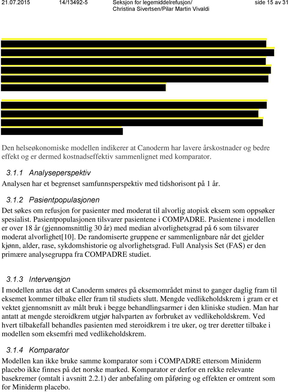 Pasientene i modellen er over 18 år (gjennomsnittlig 30 år) med median alvorlighetsgrad på 6 som tilsvarer moderat alvorlighet[10].