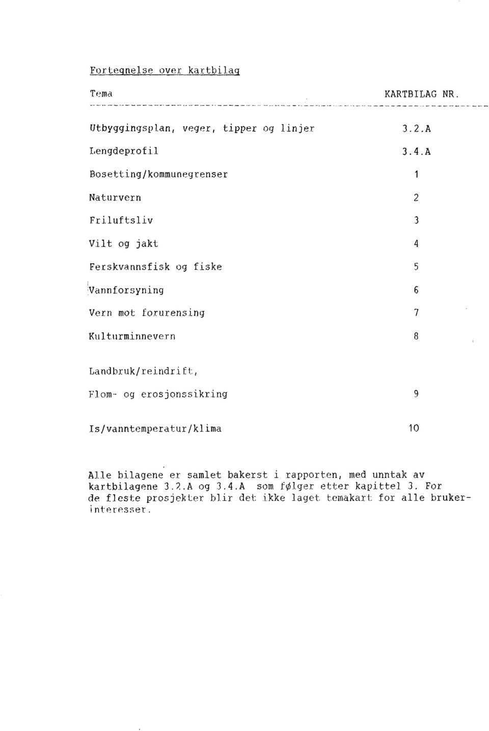 7 Kulturminnevern 8 Landbruk/reindrift, Flom- og erosjonssikring 9 Is/vanntemperatur/klima 10 Alle bilagene er samlet bakerst i