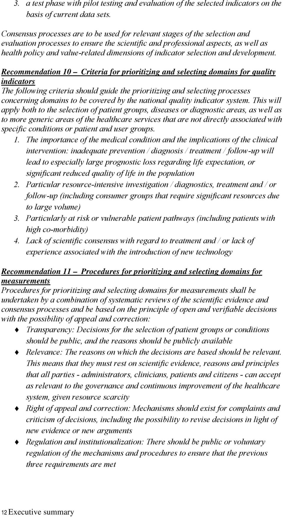 dimensions of indicator selection and development.