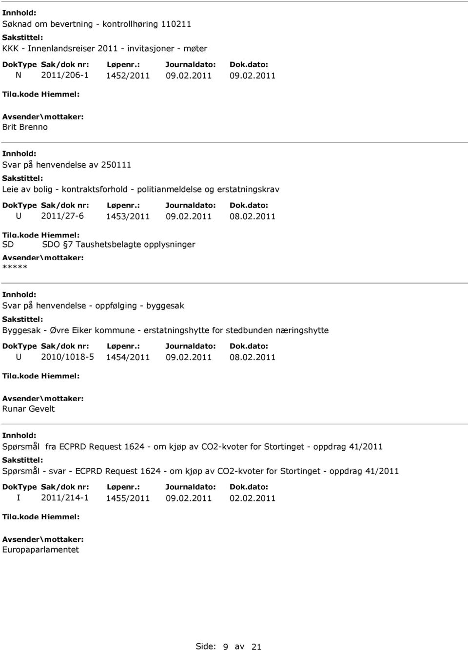 kode SD Hjemmel: SDO 7 Taushetsbelagte opplysninger ***** Svar på henvendelse - oppfølging - byggesak Byggesak - Øvre Eiker kommune - erstatningshytte for stedbunden næringshytte