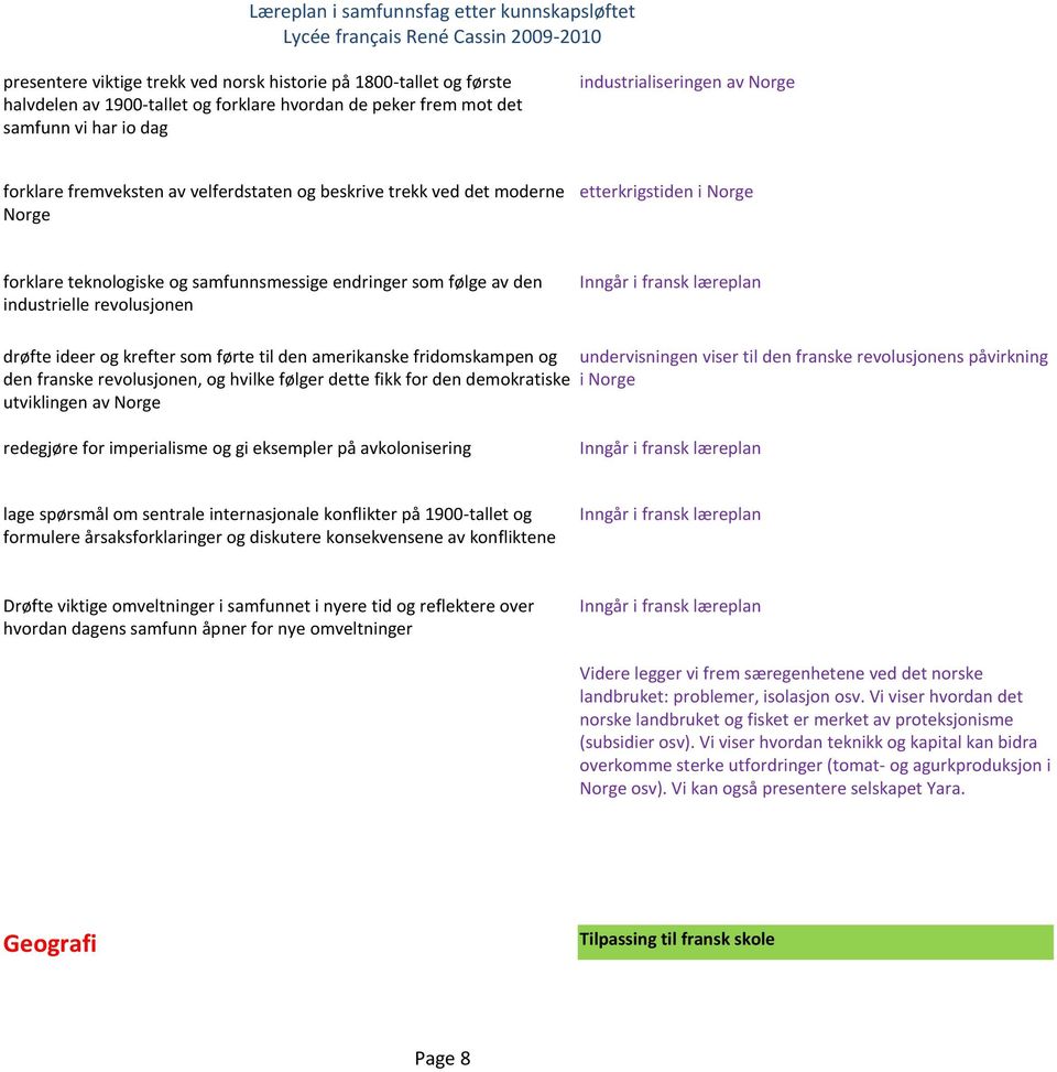 og krefter som førte til den amerikanske fridomskampen og den franske revolusjonen, og hvilke følger dette fikk for den demokratiske utviklingen av Norge undervisningen viser til den franske