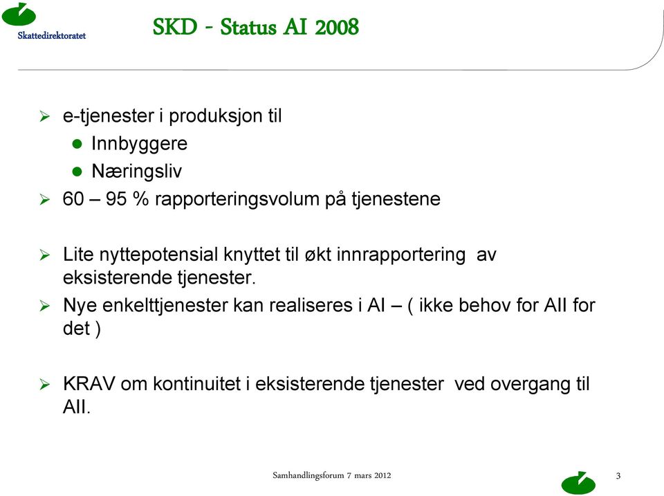 eksisterende tjenester.