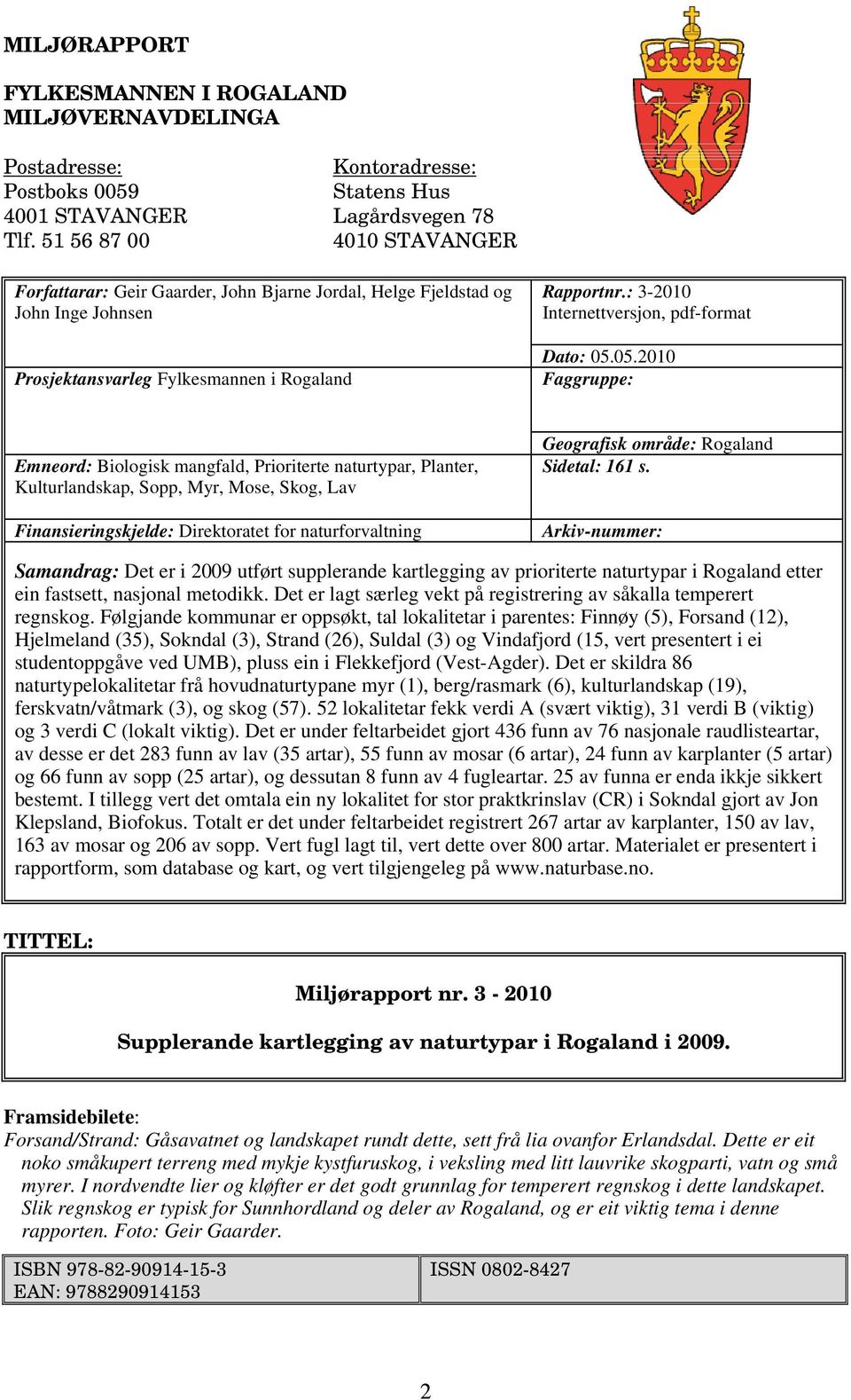 : 3-2010 Internettversjon, pdf-format Dato: 05.