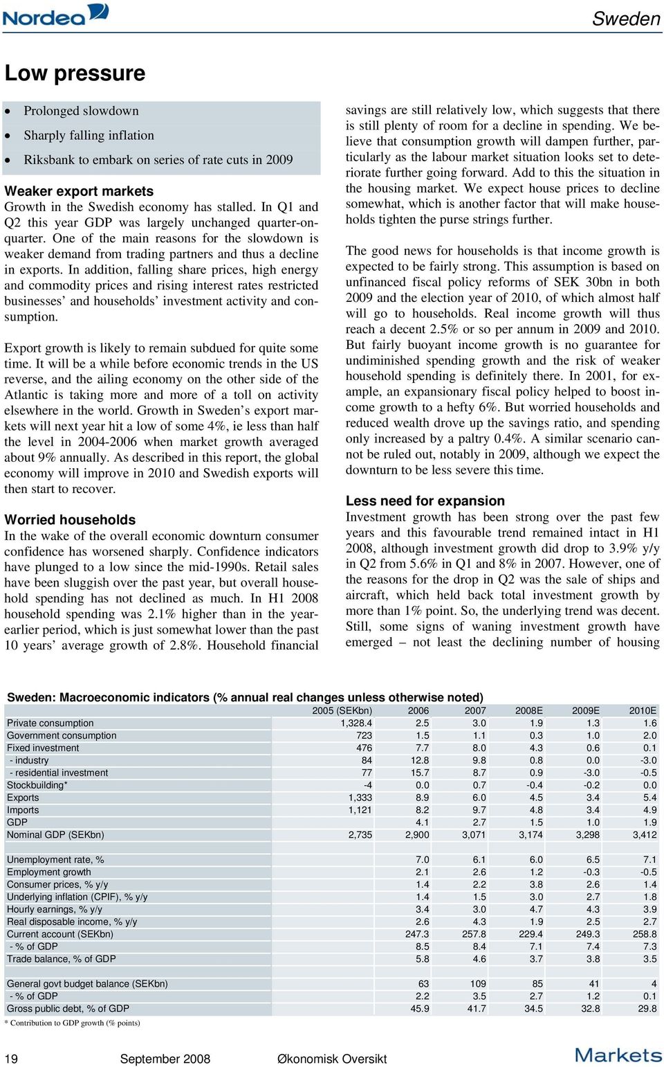 In addition, falling share prices, high energy and commodity prices and rising interest rates restricted businesses and households investment activity and consumption.