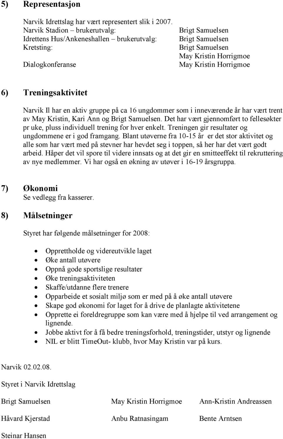 16 ungdommer som i inneværende år har vært trent av May Kristin, Kari Ann og. Det har vært gjennomført to fellesøkter pr uke, pluss individuell trening for hver enkelt.