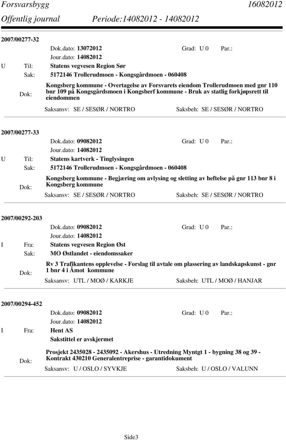 Kongsberf kommune - Bruk av statlig forkjøpsrett til eiendommen 2007/00277-33 U Til: Statens kartverk - Tinglysingen Sak: 5172146 Trollerudmoen - Kongsgårdmoen - 060408 Kongsberg kommune - Begjæring