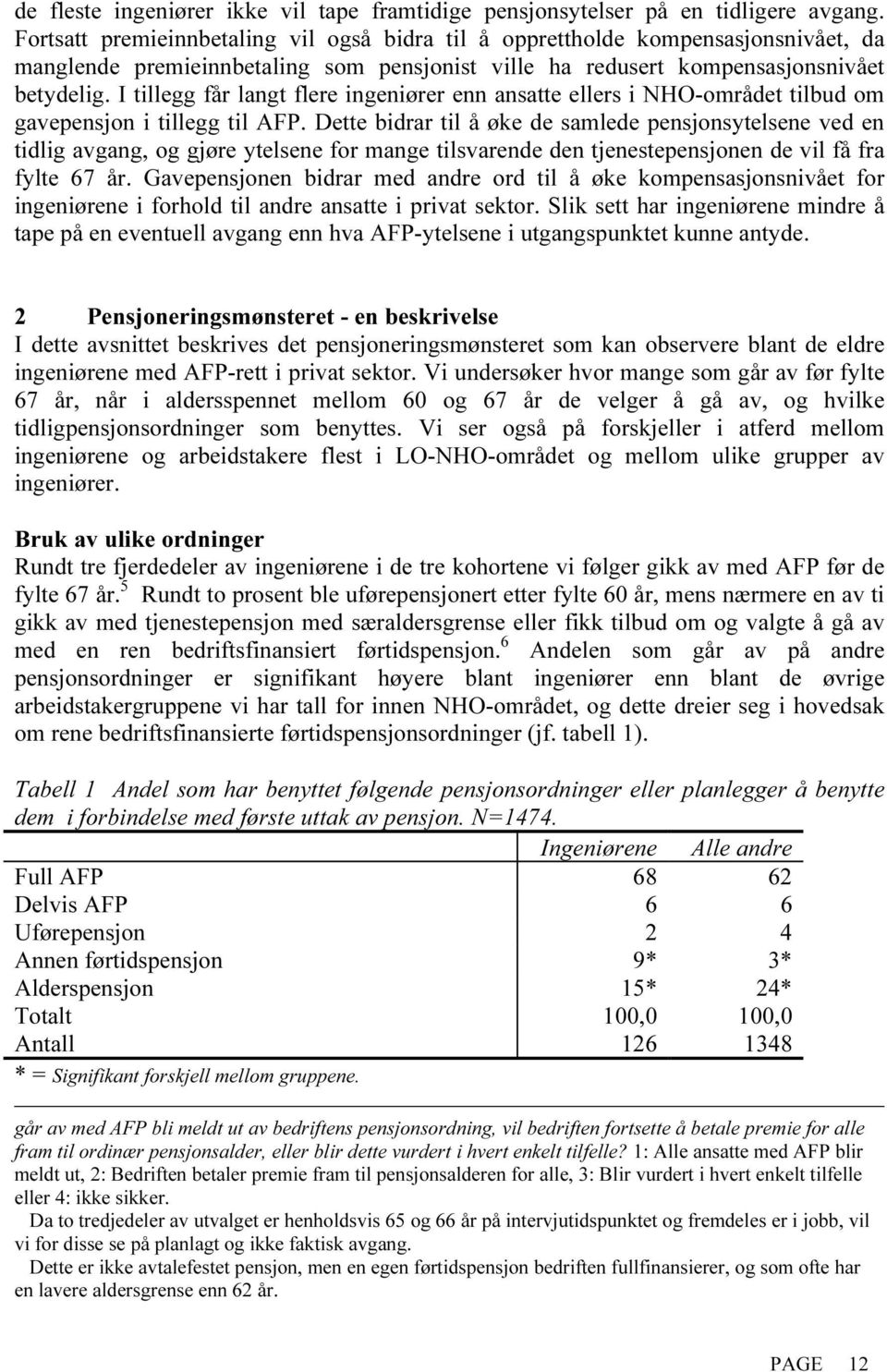 I tillegg får langt flere ingeniører enn ansatte ellers i NHO-området tilbud om gavepensjon i tillegg til AFP.