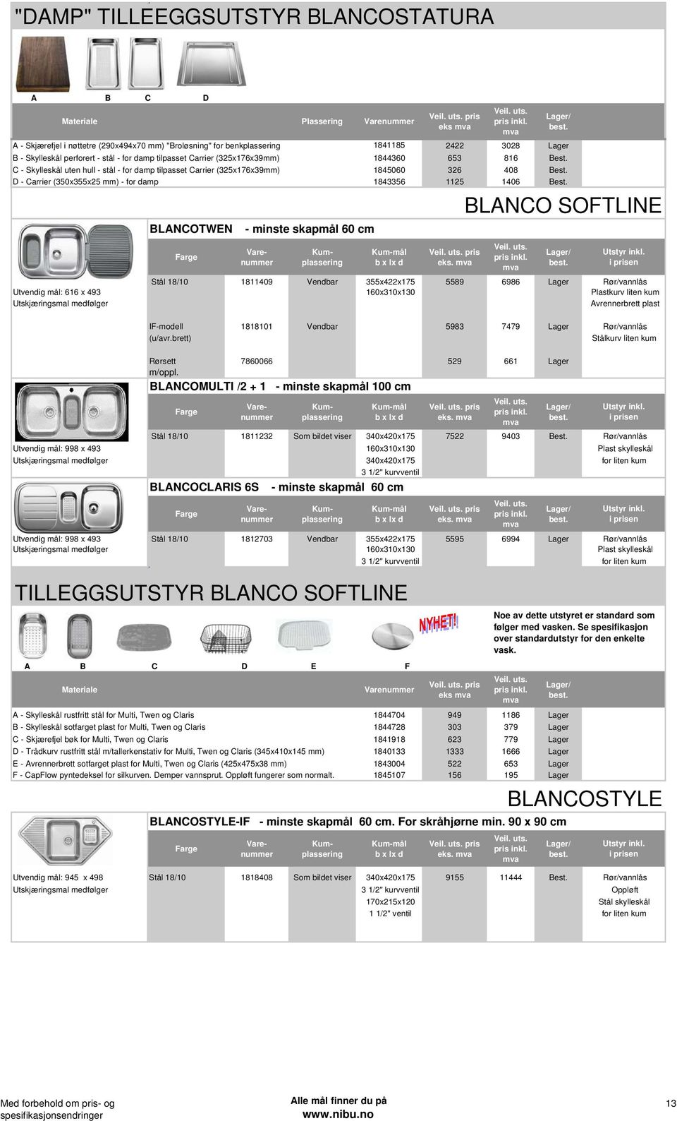 D - Carrier (350x355x25 mm) - for damp 1843356 1125 1406 Best. BLANCOTWEN - minste skapmål 60 cm eks.